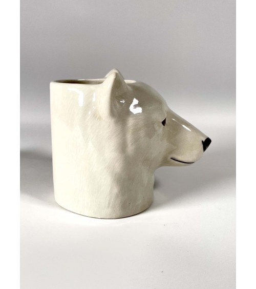 Polar Bear - Animal Pencil pot & Flower pot Quail Ceramics pretty pen pot holder cutlery toothbrush makeup brush