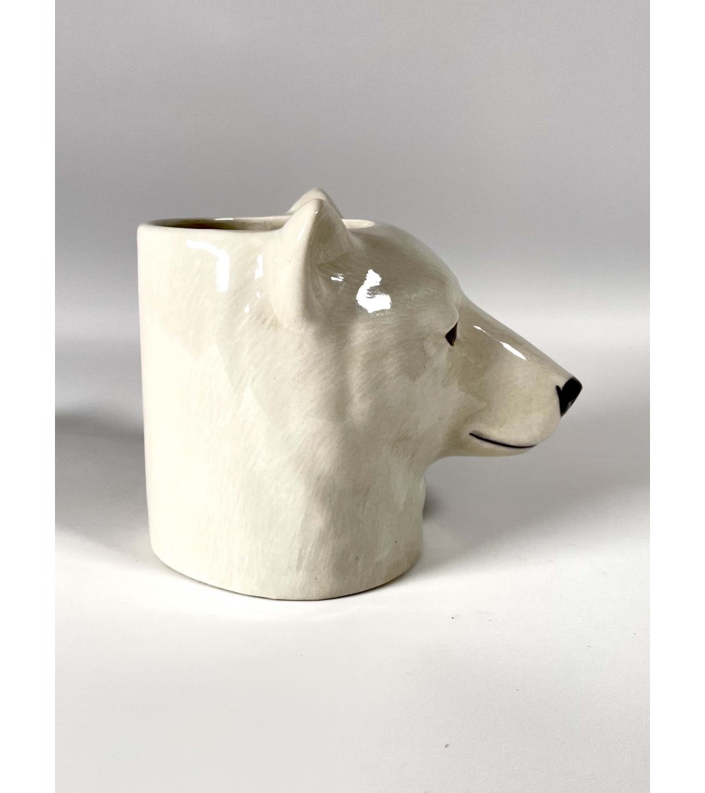 Polar Bear - Animal Pencil pot & Flower pot Quail Ceramics pretty pen pot holder cutlery toothbrush makeup brush