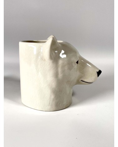 Eisbär - Stiftehalter & Blumentopf - Bär Quail Ceramics schreibtisch büro kinder besteckbehälter make up pinselhalter