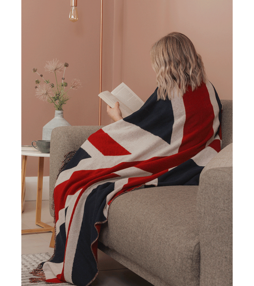 UNION JACK sofa throw - Merino wool blanket Bronte by Moon best for sofa throw warm cozy soft