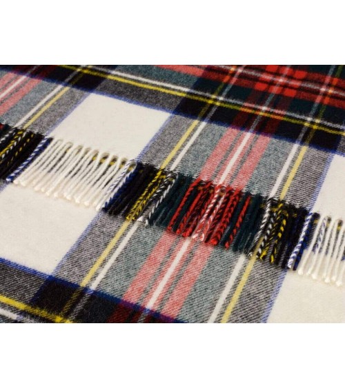 Tartan throw Dress Stewart - Merino wool blanket Bronte by Moon best for sofa throw warm cozy soft