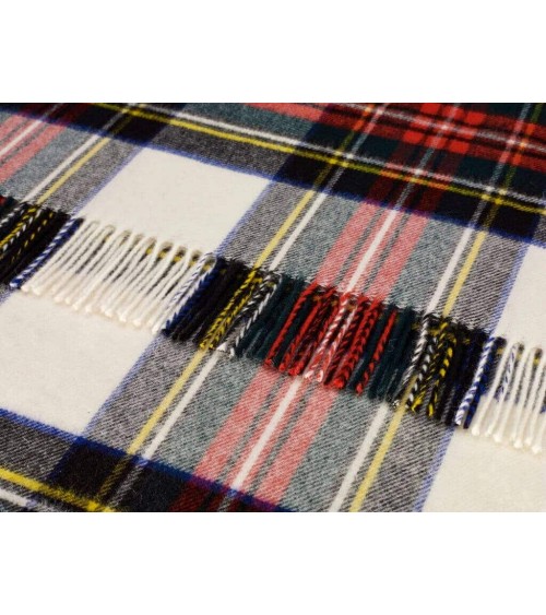 Tartan throw Dress Stewart - Merino wool blanket Bronte by Moon clan plaids english sofa cozy soft throw blanket