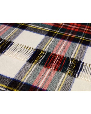 Tartan throw Dress Stewart - Merino wool blanket Bronte by Moon best for sofa throw warm cozy soft