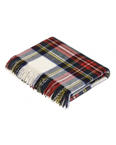 Tartan throw Dress Stewart - Merino wool blanket Bronte by Moon best for sofa throw warm cozy soft