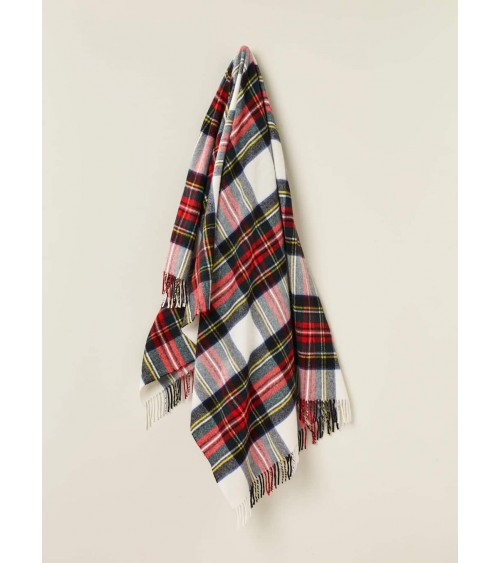 Tartan throw Dress Stewart - Merino wool blanket Bronte by Moon best for sofa throw warm cozy soft