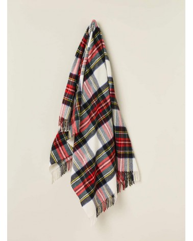 Tartan throw Dress Stewart - Merino wool blanket Bronte by Moon best for sofa throw warm cozy soft