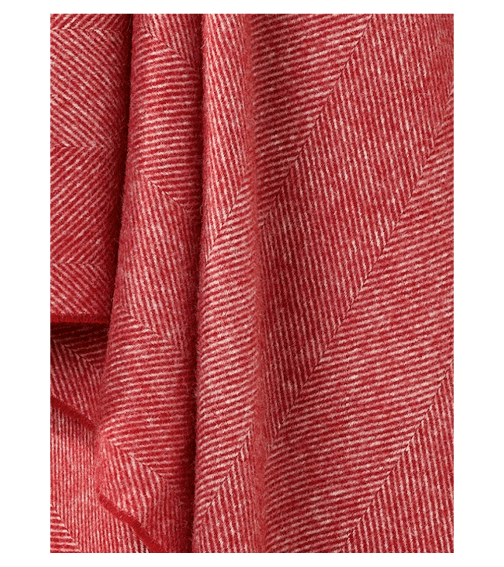 Wolldecke HERRINGBONE Rot - Rote Decke, Schurwolldecke Bronte by Moon Schafwolldecke warme Woll Decken Sofa wohndecke kaufen