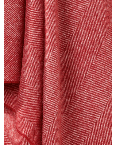 Plaid HERRINGBONE Rosso - Coperta pura lana vergine Bronte by Moon di qualità per divano coperte plaid