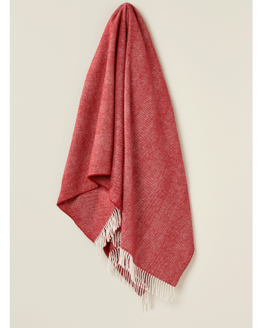 Plaid chevron HERRINGBONE rouge - Couverture en laine Bronte by Moon un plaid cocooning couverture chaude douce plaide lit