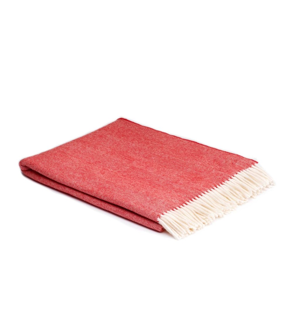 Wolldecke HERRINGBONE Rot - Rote Decke, Schurwolldecke Bronte by Moon Schafwolldecke warme Woll Decken Sofa wohndecke kaufen