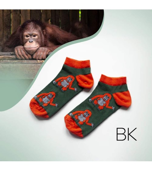 Sauvez les Orang-outan - Socquettes, chaussettes basses en bambou Bare Kind jolies chausset pour homme femme fantaisie drole ...