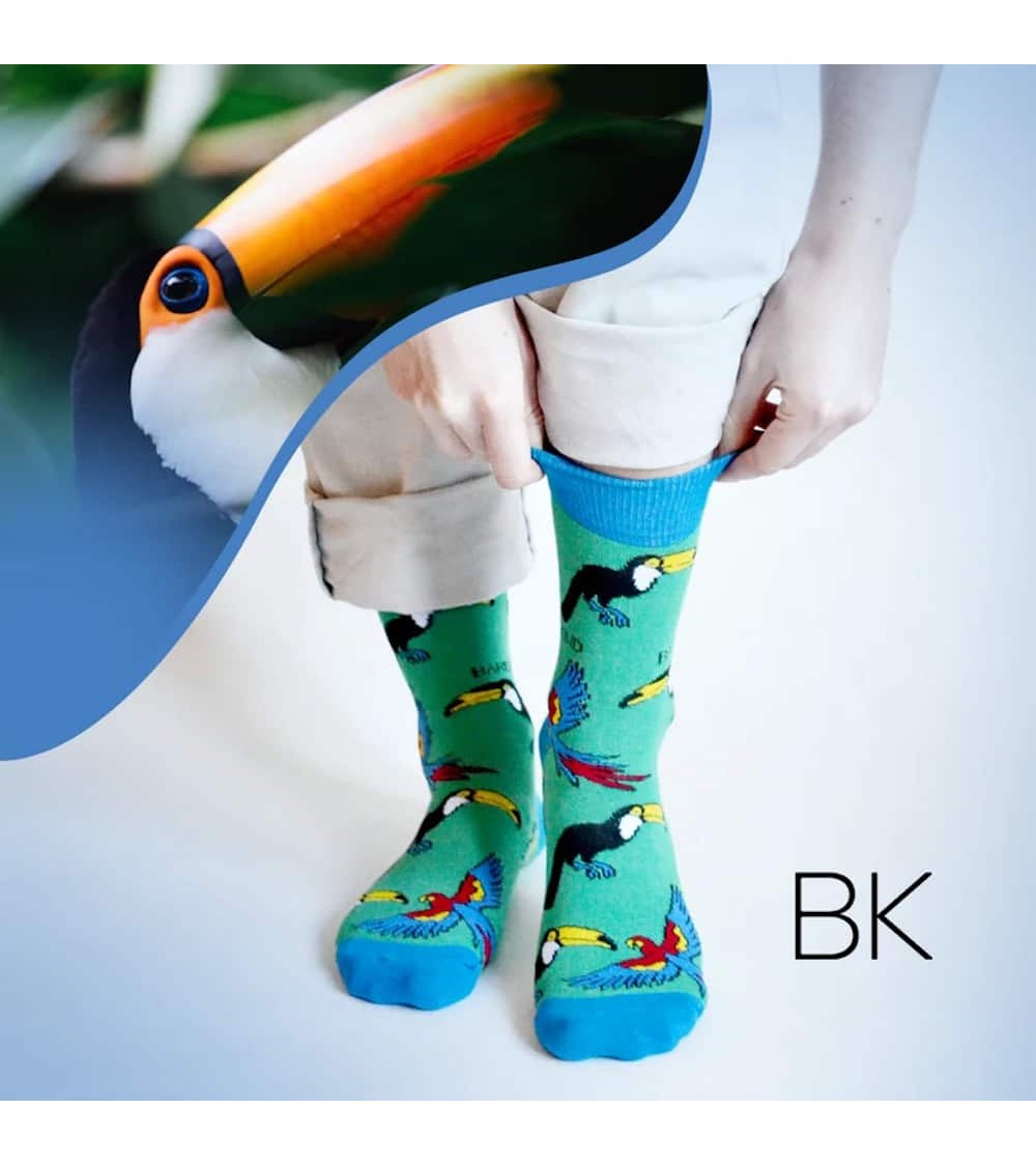 Sauvez les Toucans - Chaussettes en bambou Bare Kind jolies pour femme originales pour homme chausset rigolotes drole Suisse