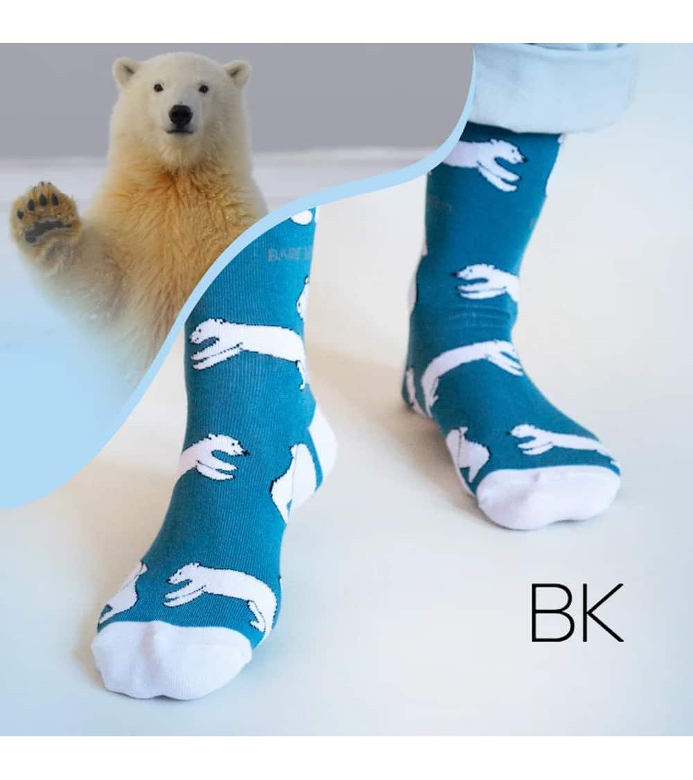 Sauvez les ours polaires - Chaussettes en bambou Bare Kind jolies pour femme originales pour homme chausset rigolotes drole S...