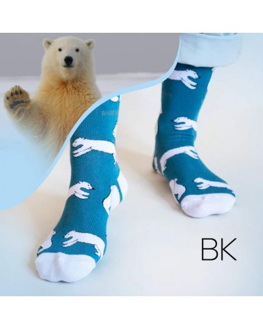 Sauvez les ours polaires - Chaussettes en bambou Bare Kind jolies pour femme originales pour homme chausset rigolotes drole S...