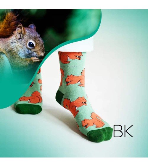 Rettet die Eichhörnchen - Bambus Socken Bare Kind Socke lustige Damen Herren farbige coole socken mit motiv kaufen