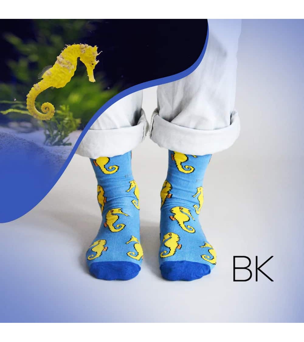 Save the seahorses - Bamboo Socks Bare Kind funny crazy cute cool best pop socks for women men