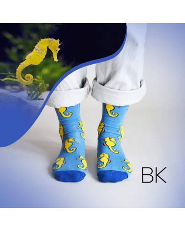 Save the seahorses - Bamboo Socks Bare Kind funny crazy cute cool best pop socks for women men