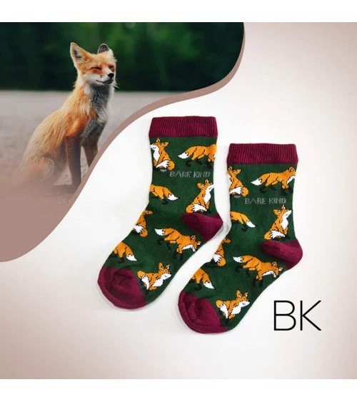 Rettet die Füchse - Bambus Kindersocken Bare Kind Socke lustige Damen Herren farbige coole socken mit motiv kaufen