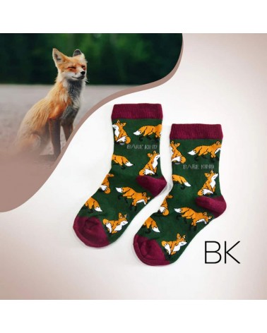 Save the Foxes - Bamboo Kids Socks Bare Kind funny crazy cute cool best pop socks for women men