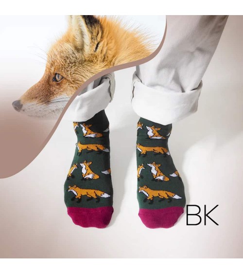 Rettet die Füchse - Bambus Socken Bare Kind Socke lustige Damen Herren farbige coole socken mit motiv kaufen