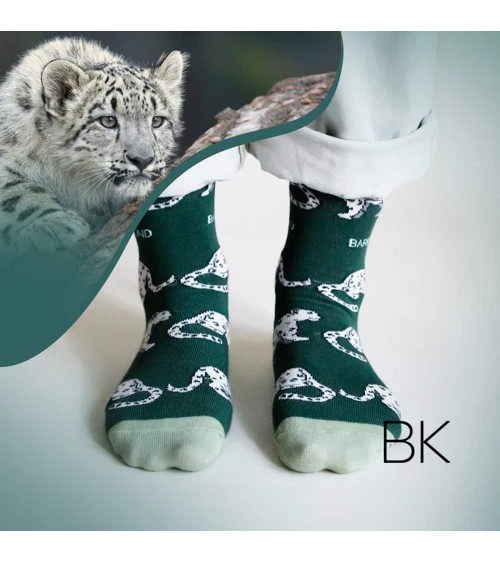 Save the Snow Leopards - Bamboo Socks Bare Kind funny crazy cute cool best pop socks for women men