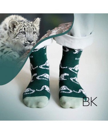 Save the Snow Leopards - Bamboo Socks Bare Kind funny crazy cute cool best pop socks for women men