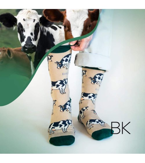 Sauvez les Vaches - Chaussettes en bambou Bare Kind jolies chausset pour homme femme fantaisie drole originales