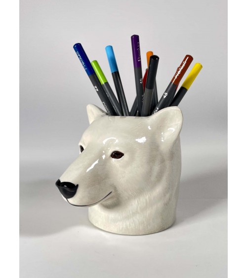 Pot à crayons - Ours Polaire Quail Ceramics Pots design suisse original