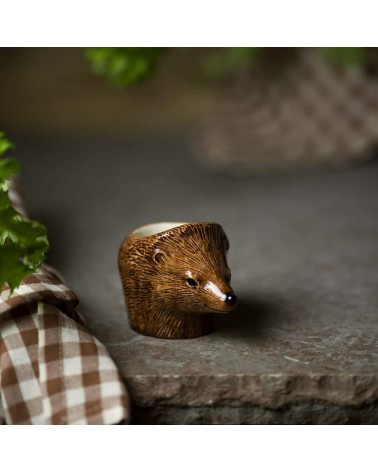 Hedgehog - Egg cup holder Quail Ceramics cute egg cup holder