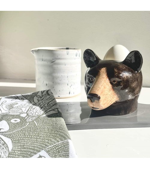 Black Bear - Egg cup holder Quail Ceramics cute egg cup holder