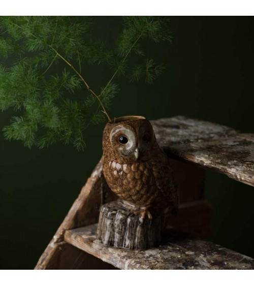 Tawny Owl - ceramic Flower Vase Quail Ceramics table flower living room vase kitatori switzerland