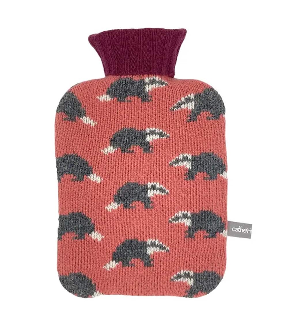 Blaireaux - Petite bouillotte à eau déhoussable Catherine Tough longue originale haut de gamme luxe