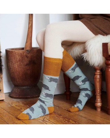 Dachs - Woll Kniestrümpfe Damen Catherine Tough socke kuschelsocken für damen lustig herren farbige coole socken