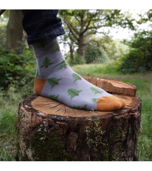 Fir trees - Organic cotton socks for men Catherine Tough funny crazy cute cool best pop socks for women men