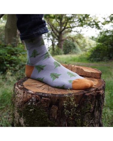 Fir trees - Organic cotton socks for men Catherine Tough funny crazy cute cool best pop socks for women men