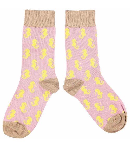 Hippocampe - Chaussettes en coton bio pour femme Catherine Tough jolies chausset pour homme femme fantaisie drole originales