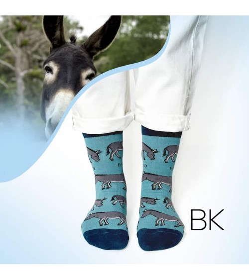 Rettet die Esel - Bambus Socken Bare Kind Socke lustige Damen Herren farbige coole socken mit motiv kaufen