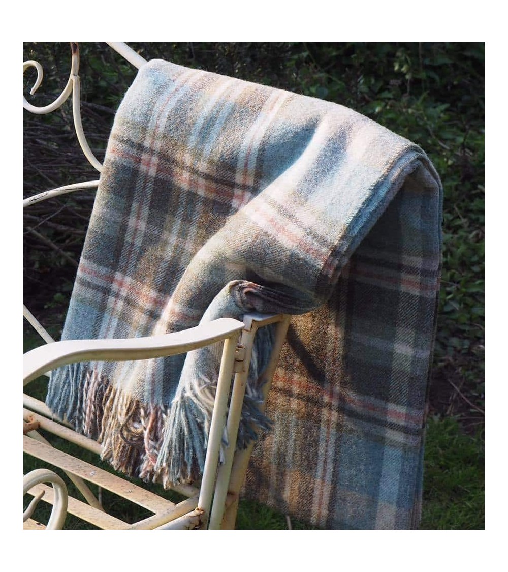 GLEN COE Aqua - Wolldecke, Decke aus reiner Schurwolle Bronte by Moon Schafwolldecke warme Woll Decken Sofa wohndecke kaufen