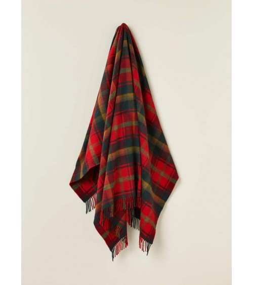 Plaid tartan DARK MAPLE - Couverture en laine merinos Bronte by Moon anglaise plaid tartan ecossais 100 laine highland