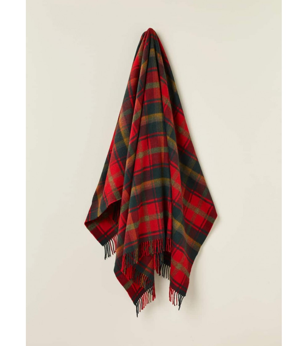 Plaid tartan DARK MAPLE - Couverture en laine merinos Bronte by Moon anglaise plaid tartan ecossais 100 laine highland