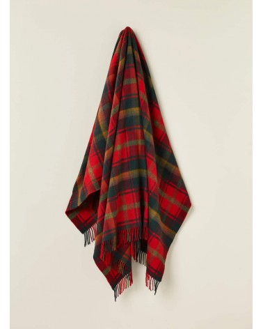 Plaid tartan DARK MAPLE - Couverture en laine merinos Bronte by Moon anglaise plaid tartan ecossais 100 laine highland