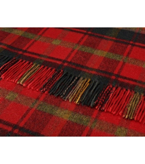 Plaid tartan DARK MAPLE - Couverture en laine merinos Bronte by Moon anglaise plaid tartan ecossais 100 laine highland