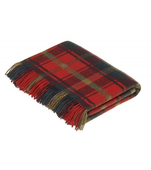 Plaid tartan DARK MAPLE - Couverture en laine merinos Bronte by Moon anglaise plaid tartan ecossais 100 laine highland
