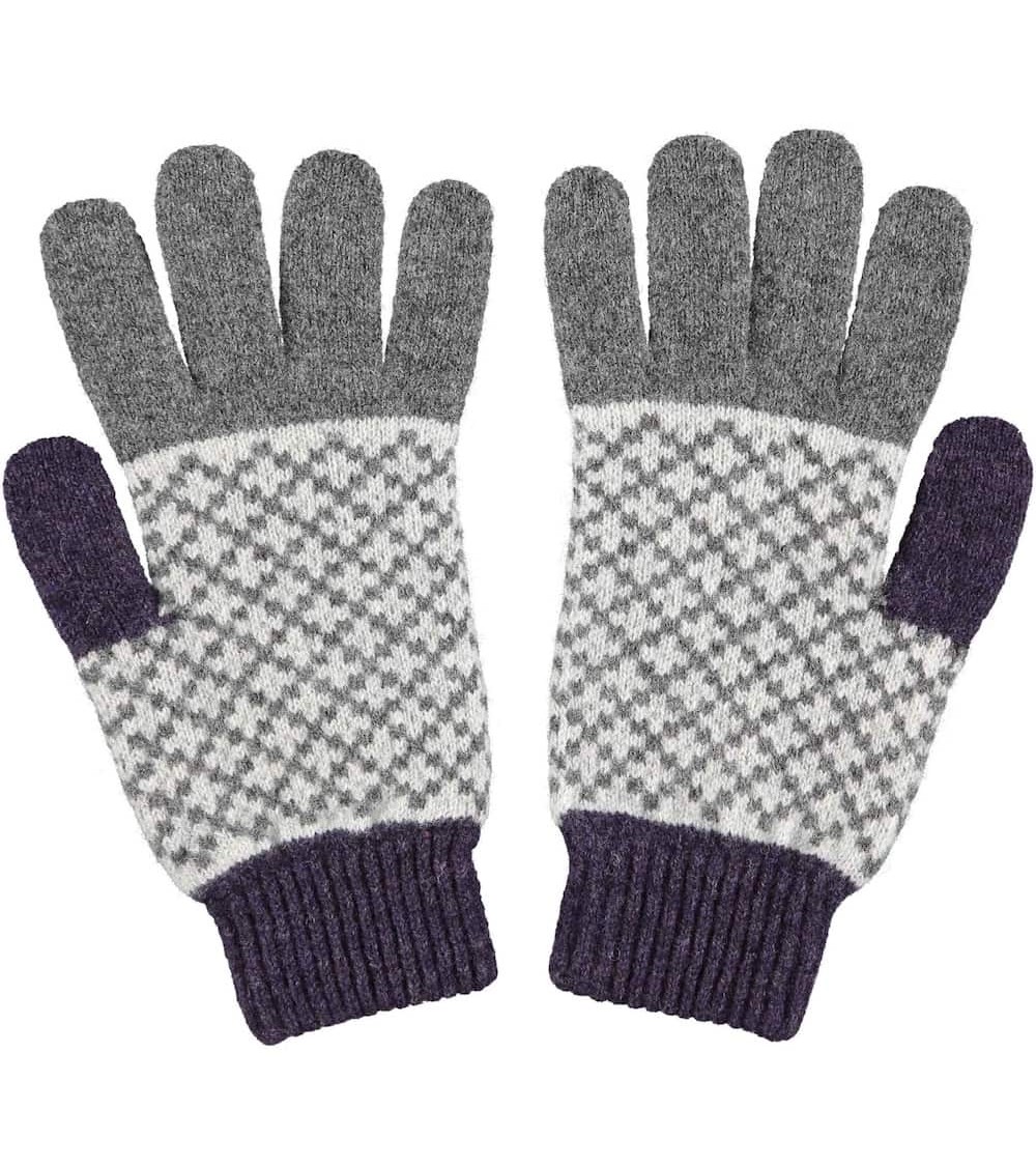 Cross Pattern - Merino wool gloves for men Catherine Tough original gift idea switzerland