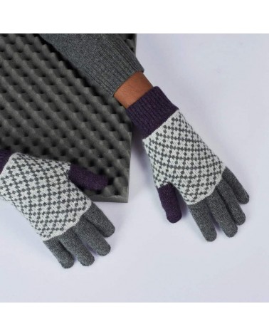 Cross Pattern - Guanti da uomo invernali in lana merino Catherine Tough idea regalo svizzera