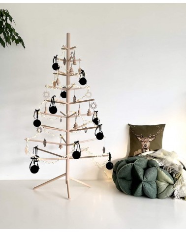 Sapin de Noël en bois Suisse - arbre de Noel design KITATORI original decoratif artisanal alternatif naturel écologique décoré