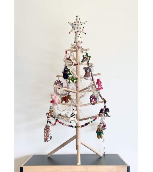 Albero di Natale piccolo in legno - Alberi natalizi di legno Kitatori bellissimi particolari decorato addobbati eleganti moderno