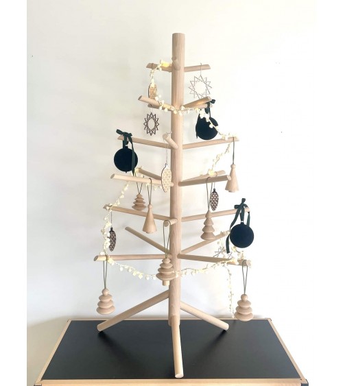 Albero di Natale piccolo in legno - Alberi natalizi di legno Kitatori bellissimi particolari decorato addobbati eleganti moderno