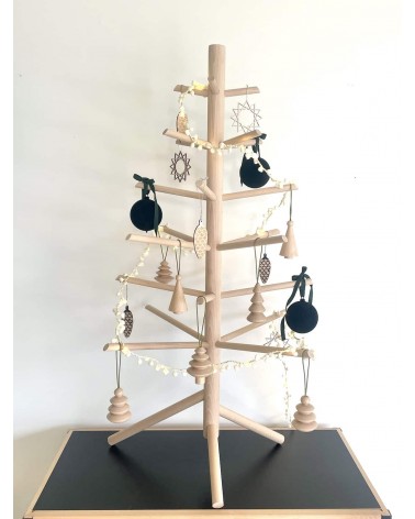 Albero di Natale piccolo in legno - Alberi natalizi di legno Kitatori bellissimi particolari decorato addobbati eleganti moderno