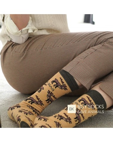 Rettet den Highland Hirsch - Bambus Socken Bare Kind Socke lustige Damen Herren farbige coole socken mit motiv kaufen